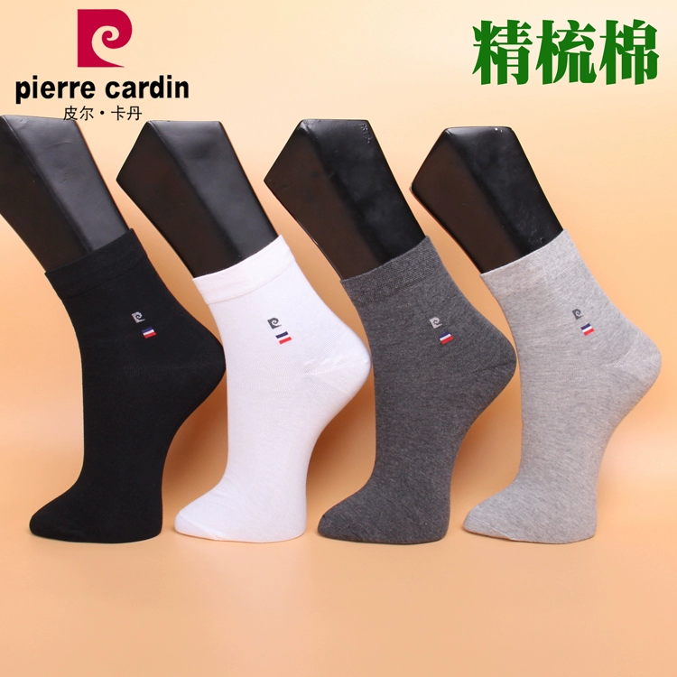 Vớ nam Pierre Cardin chính hãng mùa xuân và mùa hè bông mỏng chải kỹ kinh doanh bông thường nam PC101 thấm mồ hôi và thoáng khí 39-44 - Vớ nam