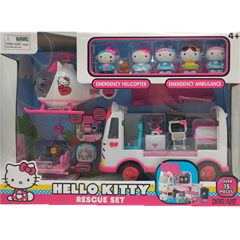 Hello Kitty Kt Cat Rescue Helicopter Ambulance Girl's Pretend Play Gift Children's Toy