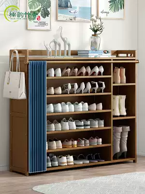 Shoe rack simple doorway home good-looking solid wood shoe cabinet storage dormitory bedroom multi-layer dust cover shoe shelf