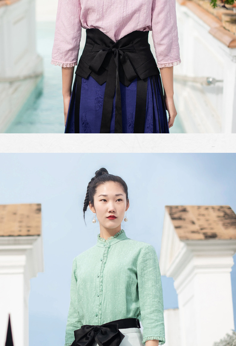 Sống ở bên trái 2019 mùa xuân và mùa hè mới của phụ nữ áo sơ mi cotton và vải lanh lỏng lẻo - Áo sơ mi các kiểu áo công sở de thương