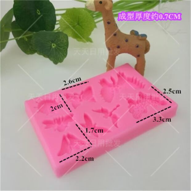 蜻蜓 Bướm côn trùng silicone khuôn fondant DIY trang trí bánh đất sét mềm đất sét Epoxy hướng dẫn sử dụng khuon banh bao