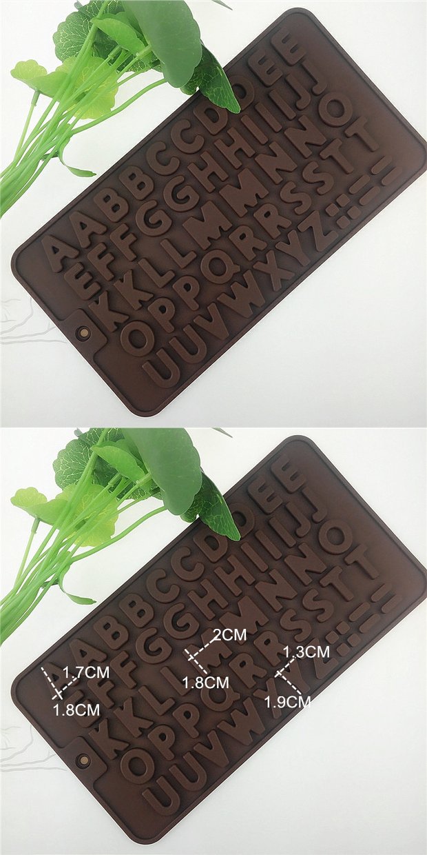 Chữ và số Sinh nhật Silicone Silicone Khuôn DIY Baking Cake Trang trí Sôcôla Clay Epoxy Khuôn - Tự làm khuôn nướng khuôn bánh khọt