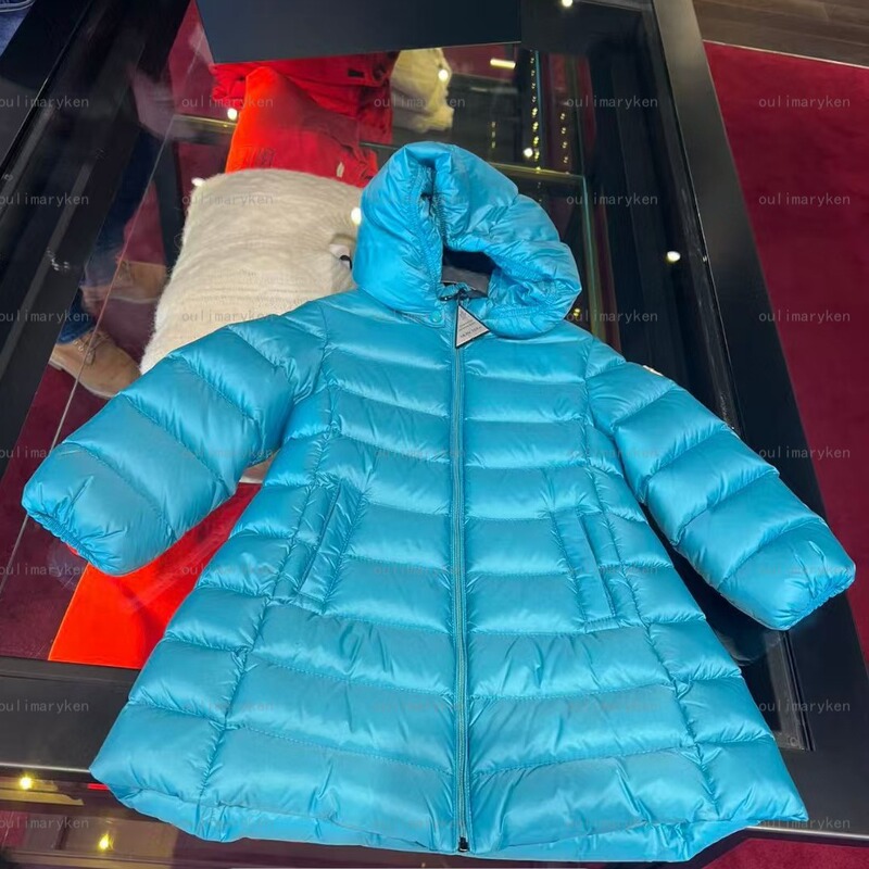 Italian Outlet Moncler Girls' Long down Jacket Majeure Blue 18/24m 2A Years Old
