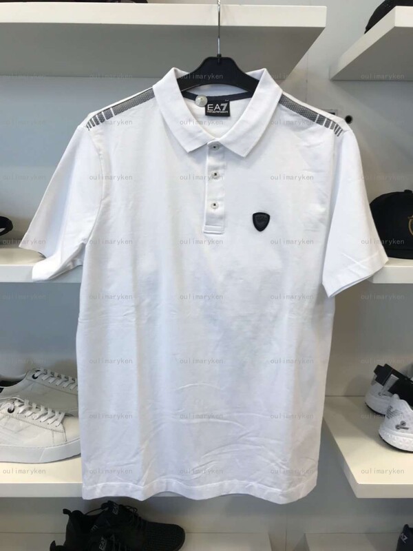 Italian Outlet Armani Men's Polo Shirt T-Shirt White L Chest Circumference 102 Slightly Dirty