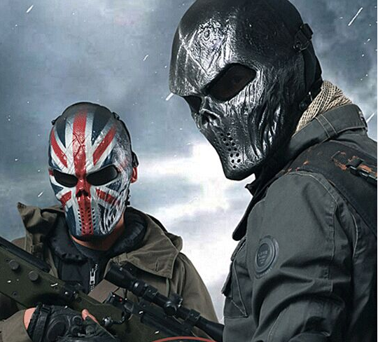 WZJP no thief terror camouflage mask protective mask full face CS skull mask US captain Halloween mask