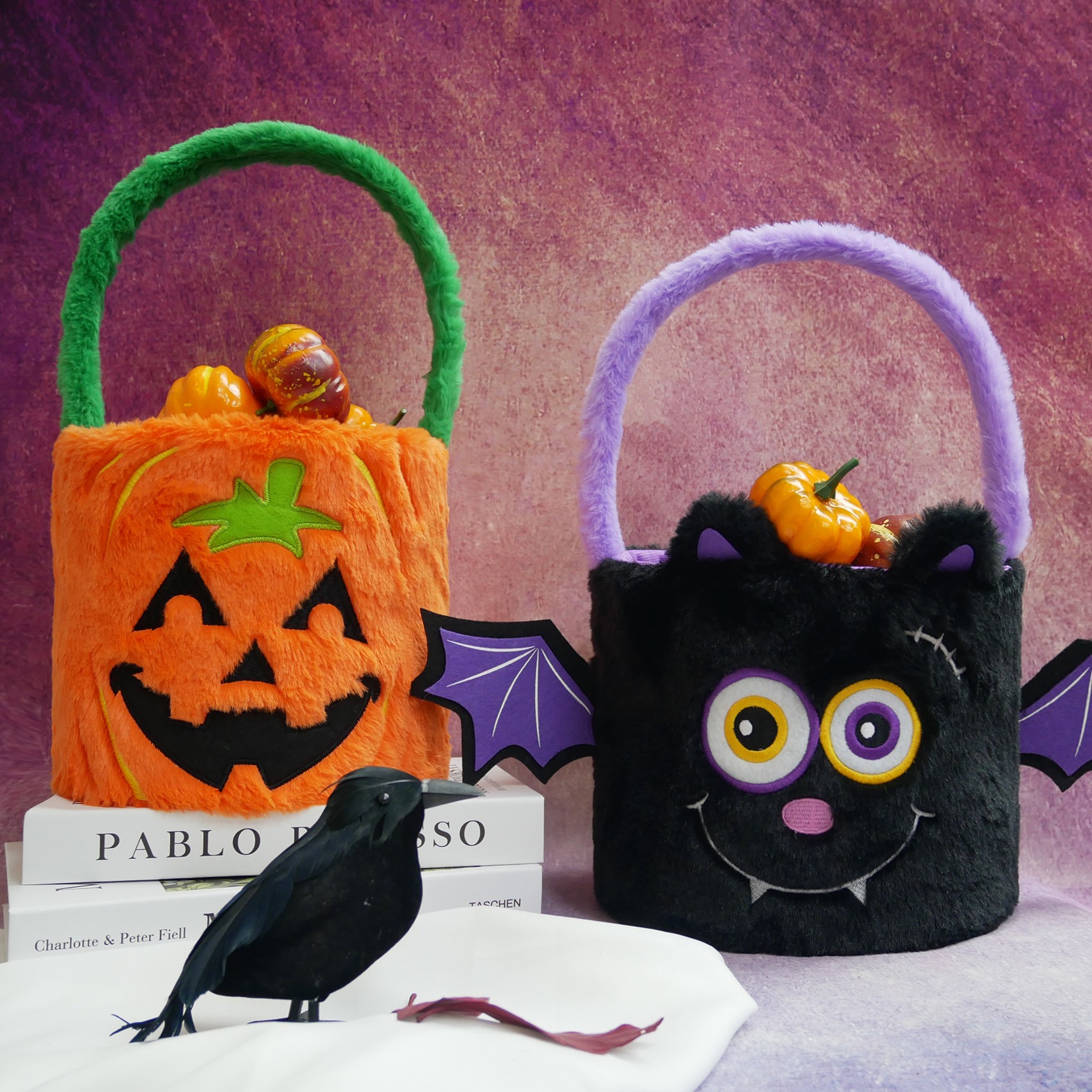 Halloween candy basket children's costume witch bat pumpkin