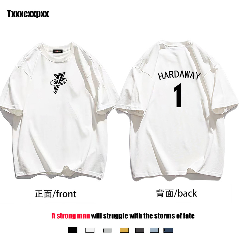 Magic No. 1 Hardaway Penny Basketball Short-Sleeve Pure Cotton Loose T-Shirt Men's Youth Jersey Base Layer Top Trendy