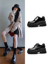 Yang Mi shoes with the same 2019 spring new womens single shoes wild net red thick-soled leather British small leather shoes loafers
