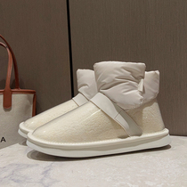 A D L Y AU G G G snow boots female winter short boots 2021 fur integrated waterproof magic sticker down cotton boot shoes