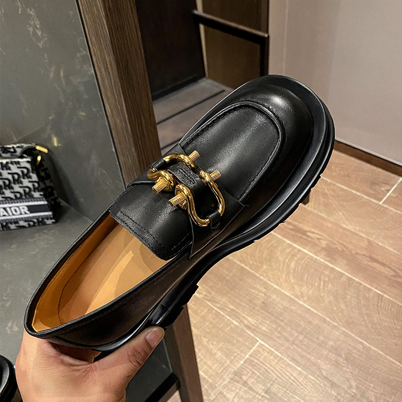 Lefoe shoes female Inn Wind comeback ancient pine pastry thicken small leather shoes women Summer 2021 new Foot Pedal Thick Bottom Bag Shoes