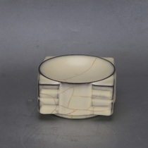 Song Dynasty official kiln white glaze split iron tire support nail inkstone antique porcelain study room home archaeological shelf retro ornaments