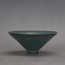 Song Dynasty official kiln iron tire borneol bamboo hat bowl antique porcelain five famous kilns boutique collection ancient shelf soft furnishings