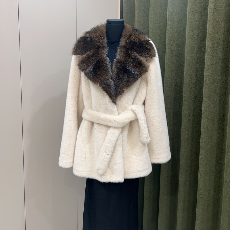 New Imported Faux Mink Fur Coat for Women, Full Mink Mid-Length Sable Suit, Mink Fur Coat, Young Style for Autumn and Winter