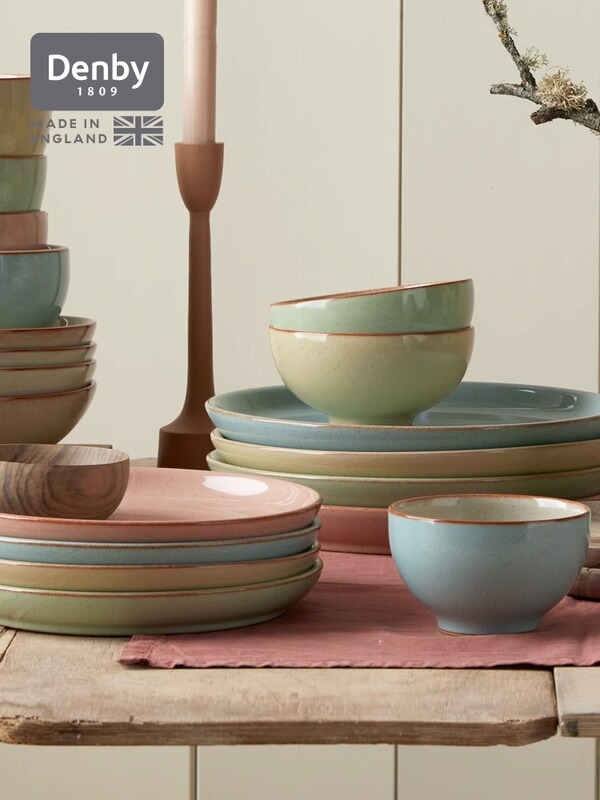 DENBY British Imported Collectible Tableware Household Small Bowls Flat Plates Soup Bowls Creative Ceramic Rice Bowls Dinner Plates