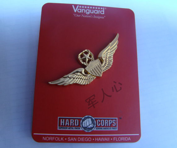 Metal Badge of American ARMY senior Land Air Pilot Badge Badge of the Medal Medal Gold