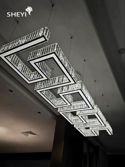 Versace Italian Light Luxury Style Suitable for Versace La Greca Imported Crystal Chandelier Dining Room Island Bench Strip Light