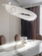 Manooi Imported Egyptian Crystal Oval Chandelier, Modern Light Luxury Villa Living Room, Duplex Building, Dining Room, Large Flat Floor Lamp