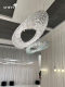 Manooi Imported Egyptian Crystal Oval Chandelier, Modern Light Luxury Villa Living Room, Duplex Building, Dining Room, Large Flat Floor Lamp