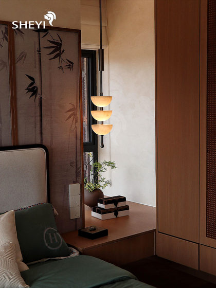Modern Light Luxury Spanish Imported Marble Bedroom Small Pendant Light with a High-End Feel, Suitable for Dining Room, Bar Counter, and Model Room, Featuring a Unique Design