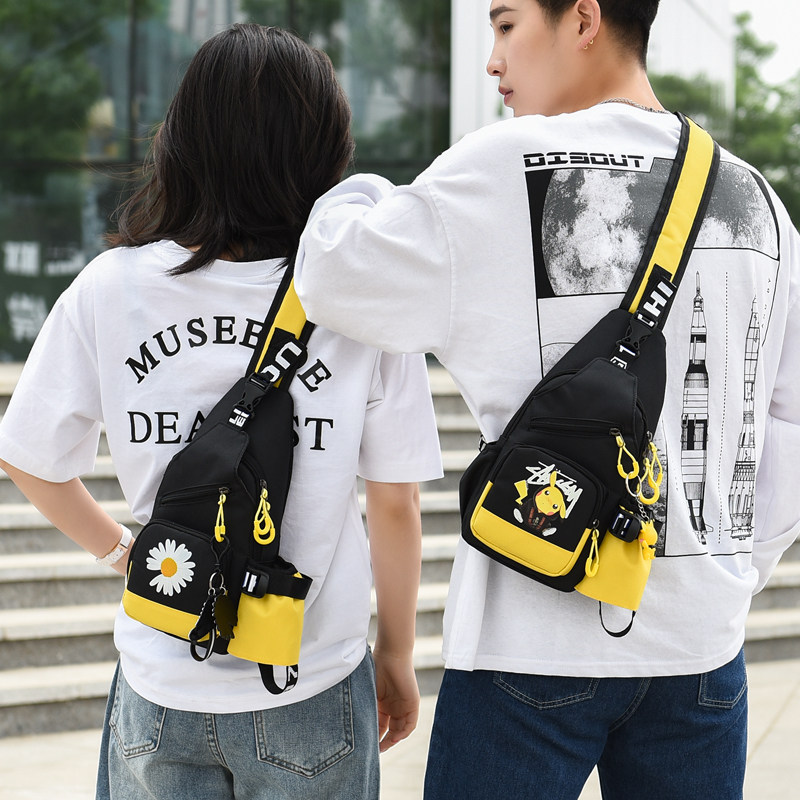 New ins superfire chest bag Men's Korean version Leisure chest Front Slanted Satchel for men and women Shoulder Bag Sports Single Shoulder Satchel