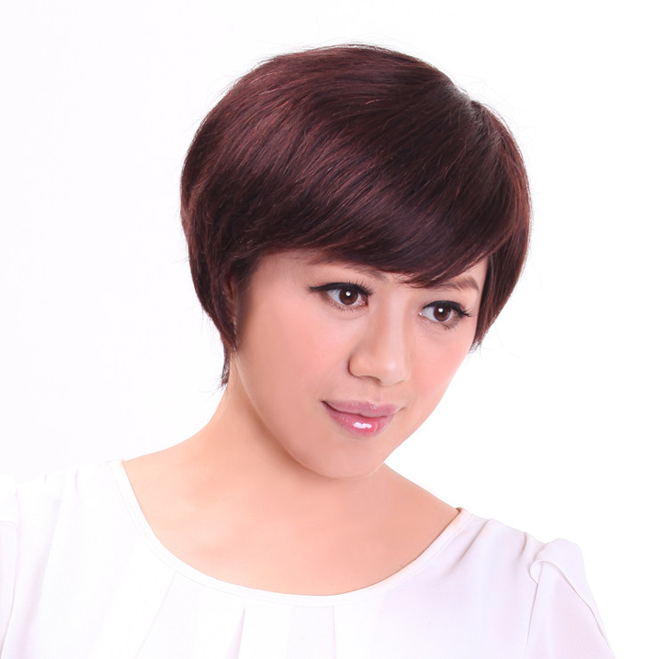 假发真发中老年短发 中年女士妈妈 新款假发真发女款短直发 逼真
