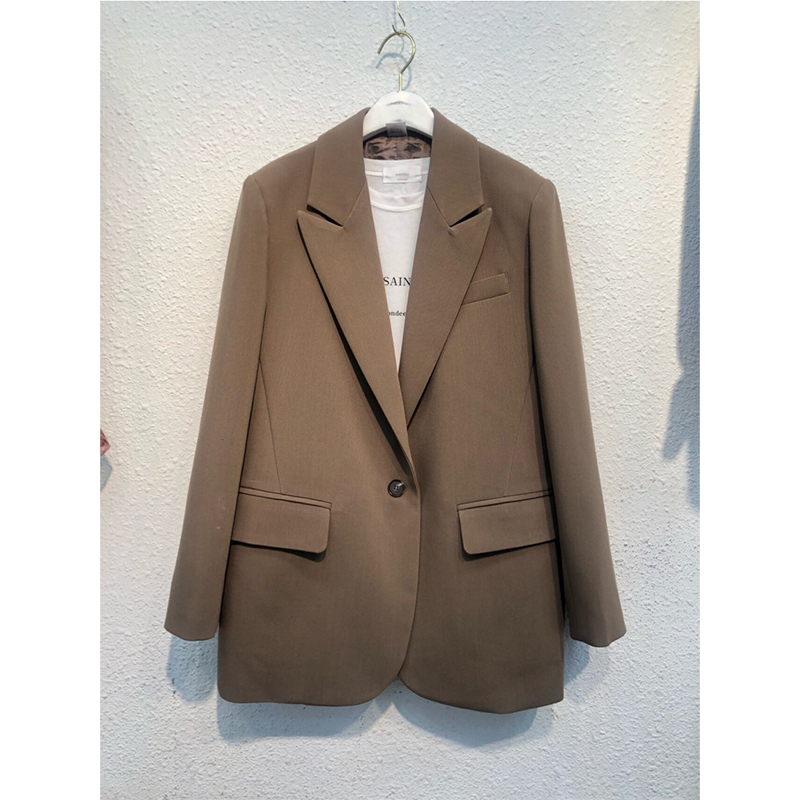 ins suit jacket female Korean version 2022 spring autumn new loose temperament one grain button casual little west suit blouses