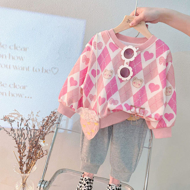 Girls' autumn suits 2022 new fashionable foreign style 1-3 year old female baby spring and autumn baby children's cute clothes