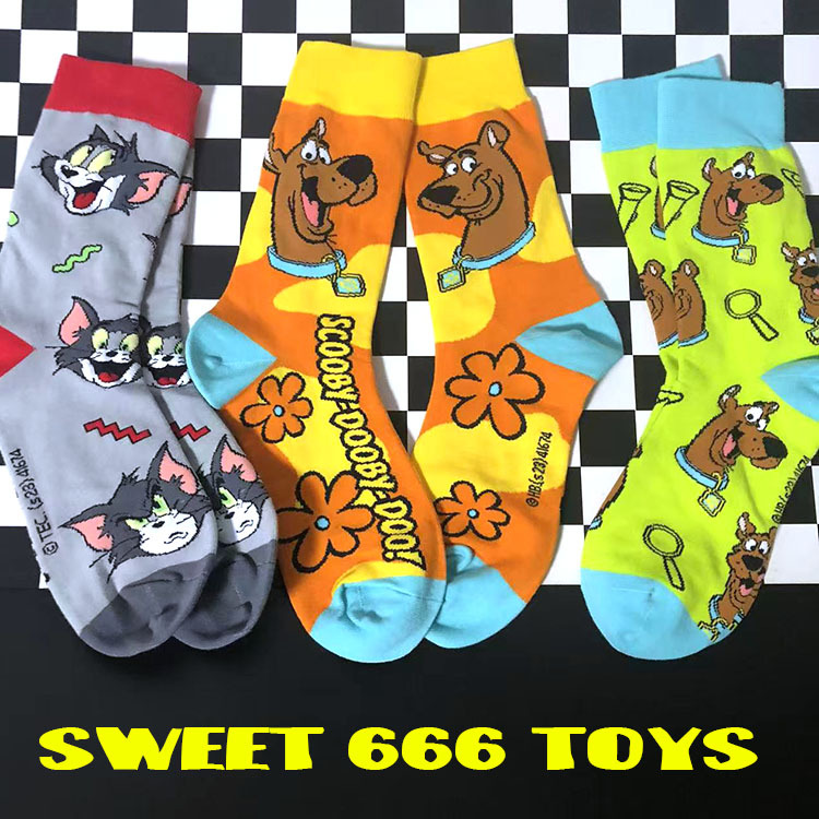 Scooby-Doo Tom and Jerry Socks Mid-Calf Socks Skateboard Socks Trendy Socks Size 36-40