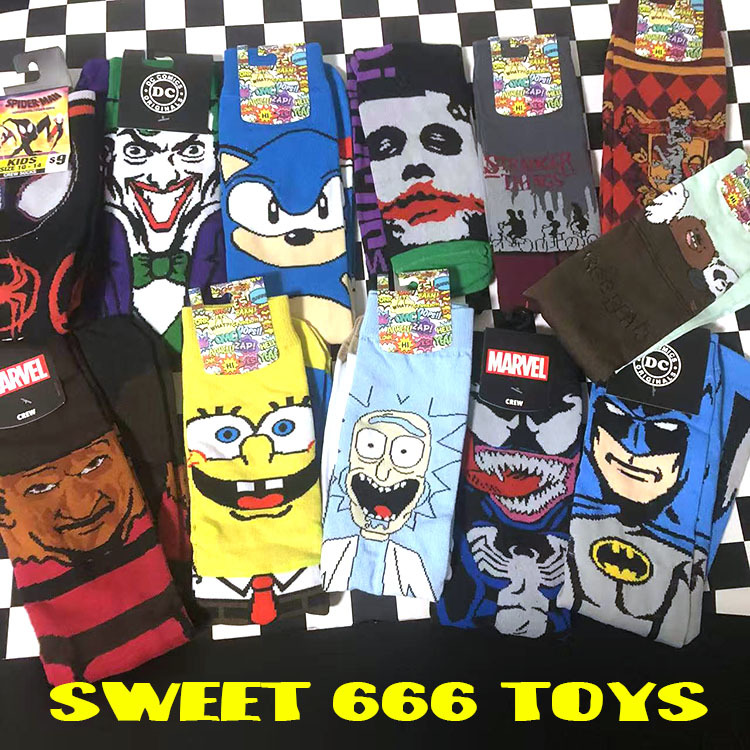 Foreign Order European and American Cartoon Marvel Dc Batman Ghostbusters Stranger Things Venom Spongebob Socks Mid-Calf Socks