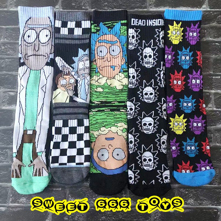 Rick's Grandpa Pickle Cucumber Socks Mid-Calf Socks Skateboard Socks High Elasticity Towel Bottom Socks