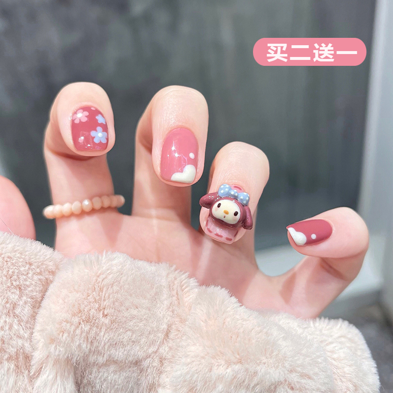 2022 new wearing nails short nail patch finished detachable nail patch net red high-end fake nails