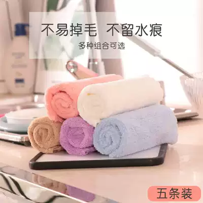 Household kitchen rag non-greasy dishwashing cloth cleaning cloth thickened tablecloth hand towel pad absorbent without hair loss