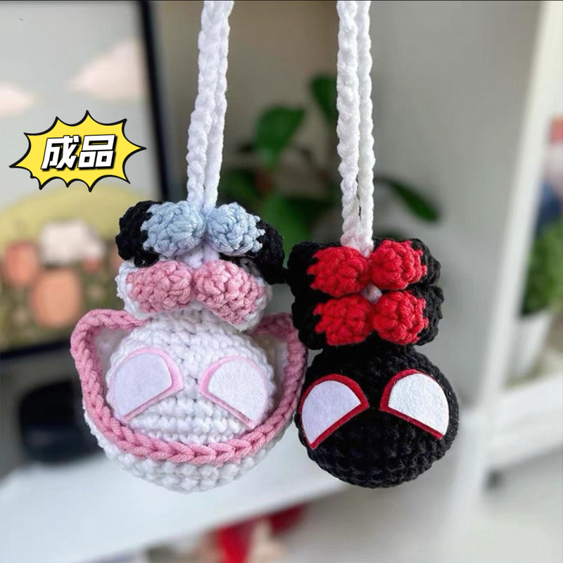 Finished Spider-Man Doll Pendant Car Hanging Elephant Knitting DIY Handmade Crochet Yarn Spider-Man Pendant Gift