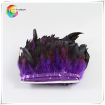 Wenbook feathers hot sale pure handmade bright black chicken feathers abroad childrens adult clothing decoration dark purple one meter