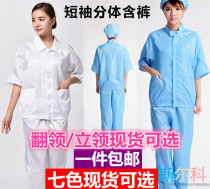 Anti-static work clothes short sleeve split dust-free clothes dust clean clothes summer clothes breathable can be customized Capri pants