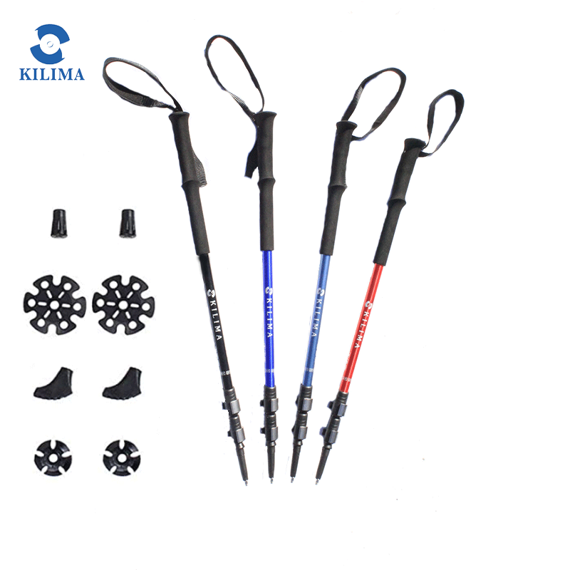 Kilima Mountain Rod Metal Closed Ultra-Scale Portable Outer Lock Ski Climbing Mountain Men and Women Canes