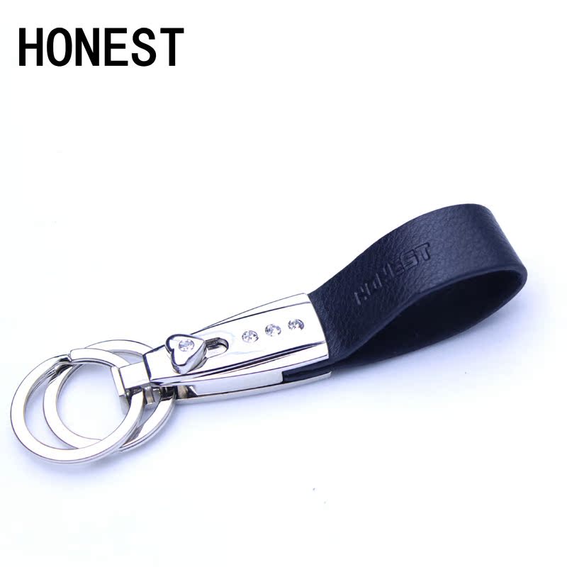 Honest/百诚 真皮汽车用钥匙扣 精品钥匙环 创意钥匙圈 917