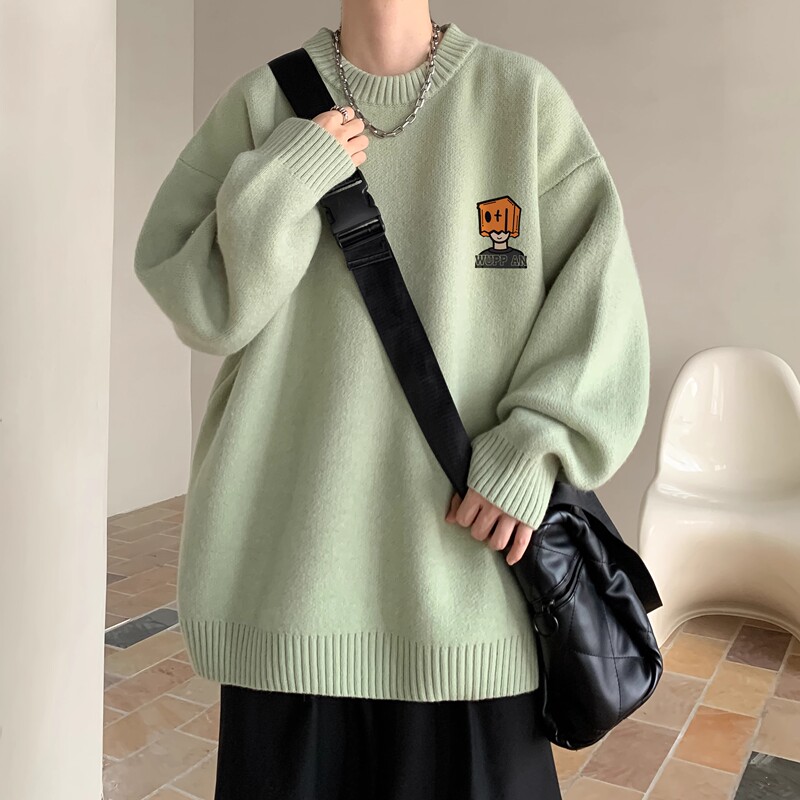 Men's Winter Sweater with Fleece Lining, New Thickened Knit Top, Casual Style with a High-End Feel, Oversized Men's Winter Sweater with Fleece Lining, New Thickened Knit Top, Casual Style with a High-End Feel, Oversized