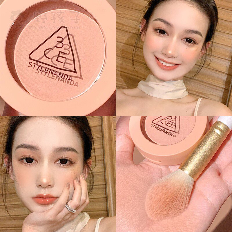 Румяна 正品防伪可查3ce单色腮红蜜桃哑光日系rose/nude peach/mono pink