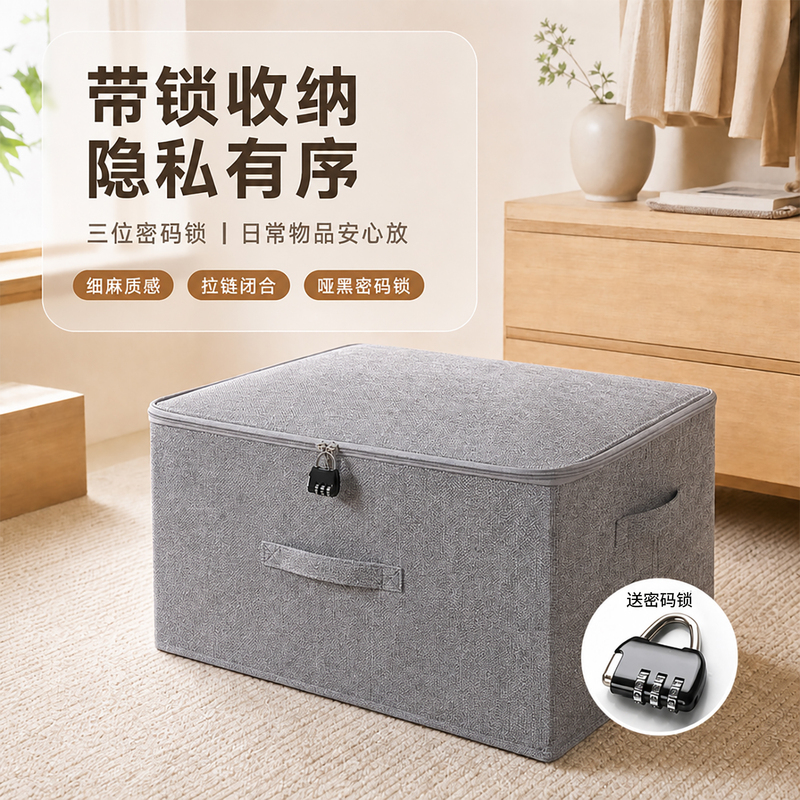 Lockable Storage Box for Home Use, Wardrobe Storage Box for Clothes, Quilts, Toys, Storage Box under the Bed with Lid to Prevent Dust Lockable Storage Box for Home Use, Wardrobe Storage Box for Clothes, Quilts, Toys, Storage Box under the Bed with Lid to Prevent Dust