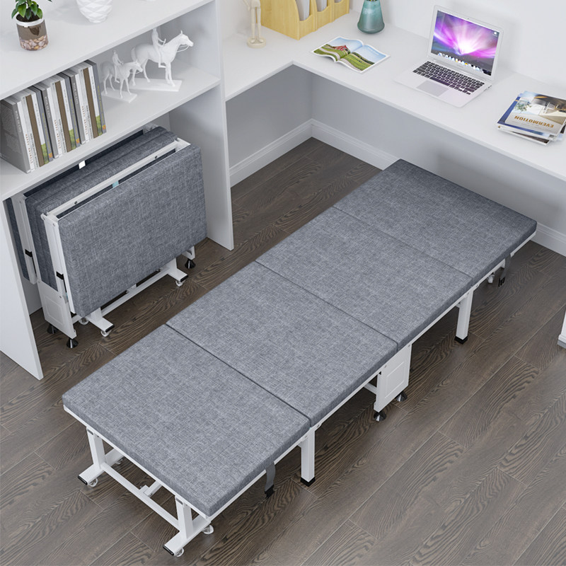 Folding bed single lunch break home portable camp bed simple escort bed four fold bed office nap artifact