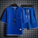 Футболка с коротким рукавом для отдыха, тонкий дышащий комплект, шорты, штаны