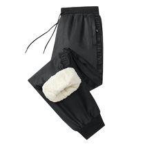 Winter cotton trousers for men loose velvet and thickened windproof and warm long trousers for men casual lamb velvet leggings sweatpants