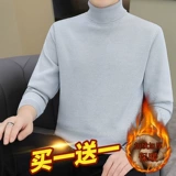 Мужской демисезонный трикотажный утепленный приятный телу трендовый свитер, в корейском стиле