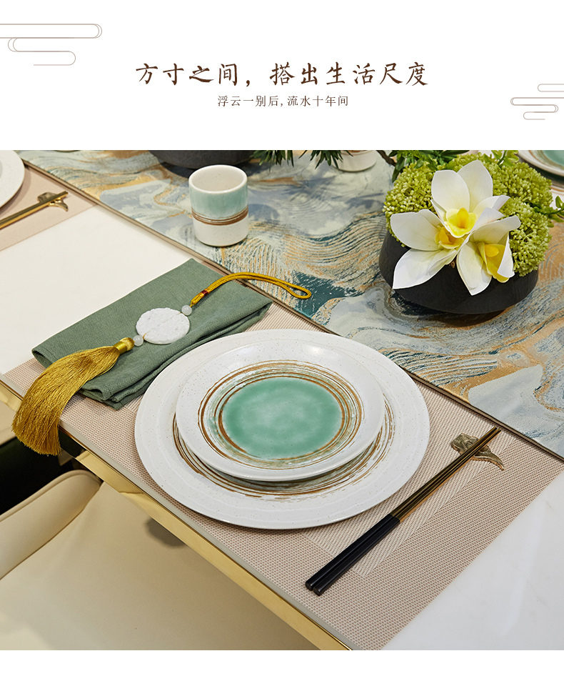 New Chinese style ceramic tableware suit home sitting room dining - room table in example room household act the role ofing is tasted a housewarming gift