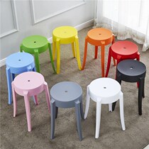 Non-slip foot chair bench small chair without backrest plastic stool high stool restaurant red and white color