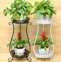 Green potted flower stand living room flower shelf display stand iron single pot iron frame home floor-standing simple plant stand