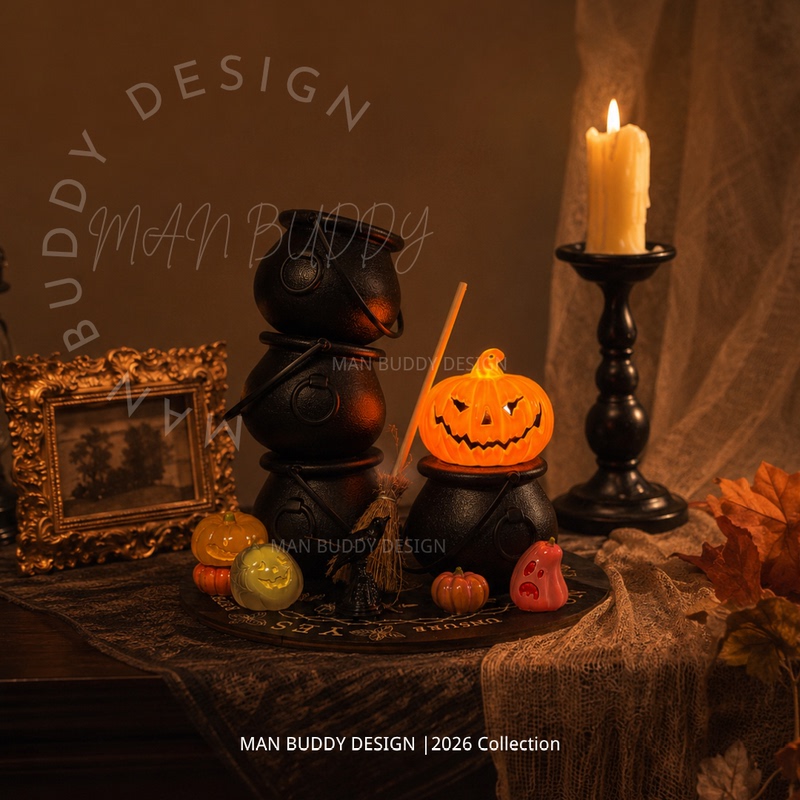 Harry Potter Crucible Decoration Halloween Props Black Cat Coffee Shop Crucible Party Pumpkin Dark Style Ornament
