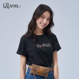 Roem Трендовая модная однотонная футболка с коротким рукавом с круглым воротником