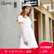 Roem Luo Yi 2017 mùa hè mới dây đeo cổ áo eo ngắn tay áo đầm RCOW72405M đầm dự tiệc sang trọng trẻ trung
